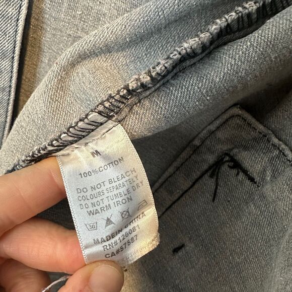 Reason Supply Co Grey Denim Jacket Mens Medium ApolloX - Picture 7 of 8